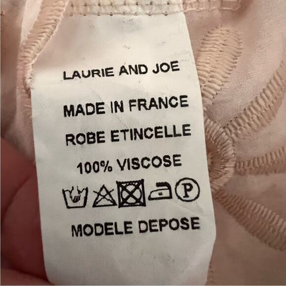 Laurie & Joe Pastel Peach Embroidered Boho Flower Strapless Babydoll Dress - M/L - Picture 10 of 10